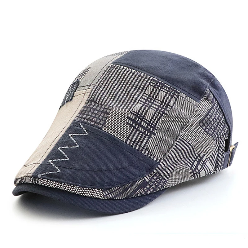 Top Trends: Designer Beret Hat Men Retro Newsboy Cap Patchwork Plaid Herringbone Flat Peaked Cap Women Driving Cabbie Gatsby Hat Casquette Shoppable Styles - Image 5