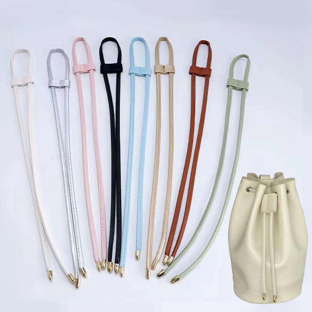 Top Trends: Bag Strap Drawstring Buckle Bag Rope PU Leather DIY Replacement Shoulder Bag Strap For Backpack Beam Pocket Bag Accessories Shoppable Styles