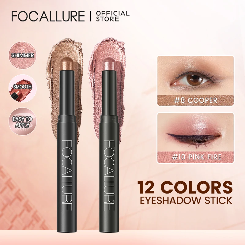 Top Trends: FOCALLURE 2 Pcs / Set Eyeshadow Pen Cosmetics Pencil Eyeshadow Sticker Eyeliner Highlighter Shimmer Pigment Makeup For Women Shoppable Styles