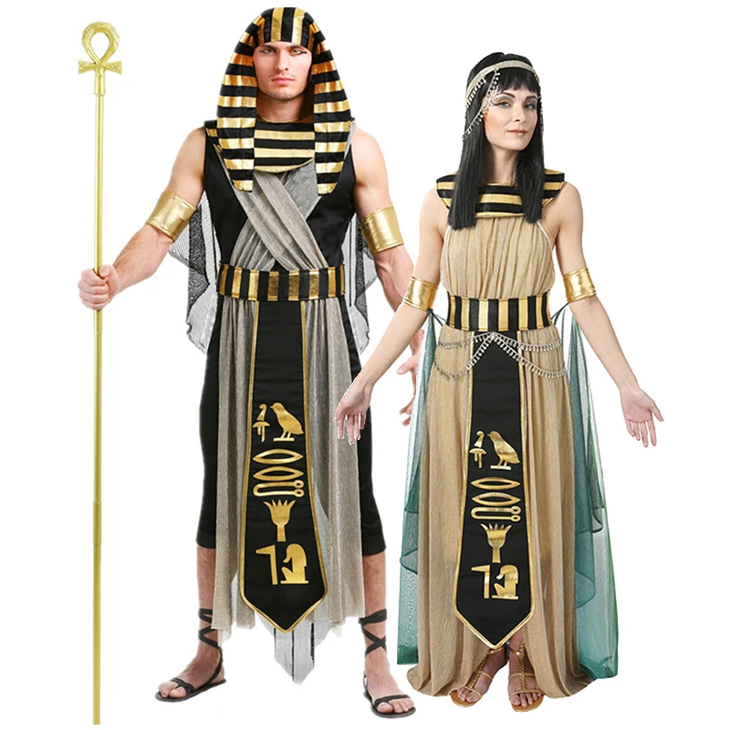 Top Trends: Carnival Pharaoh Costume For Men King Adult Couple Medieval Greek Egypt Clothing Queen Dress Halloween Goddess Cleopatra Cosplay Shoppable Styles