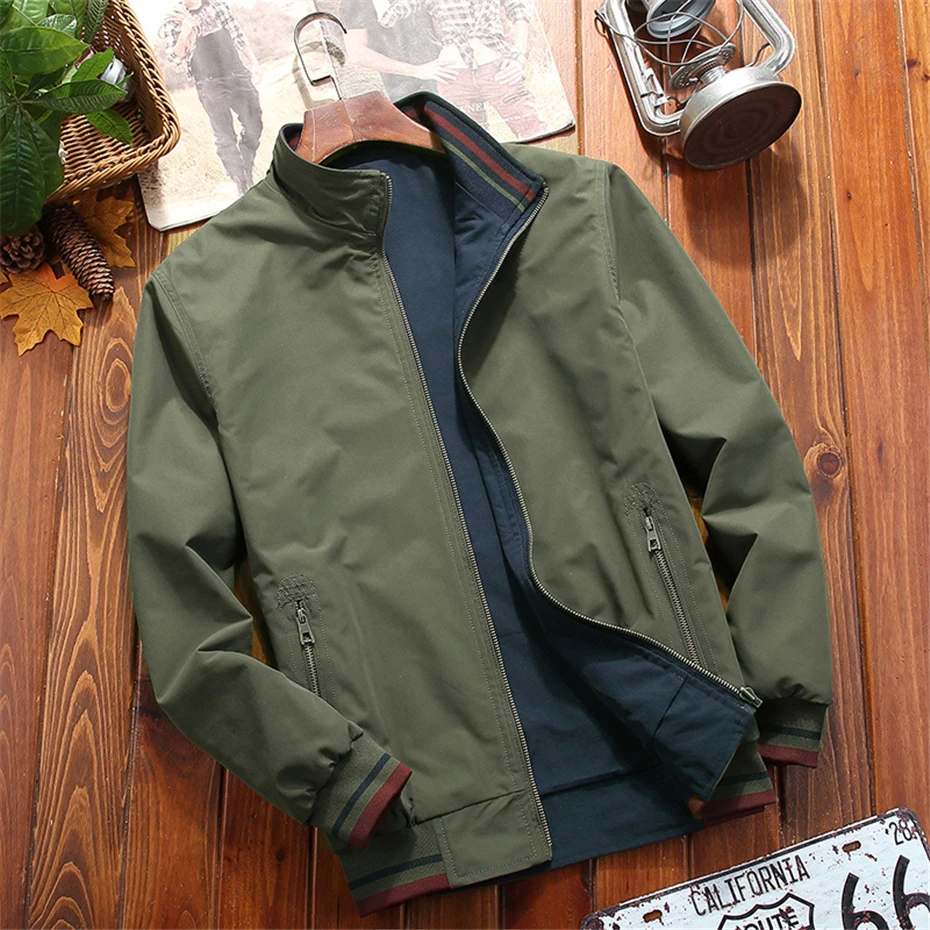 Top Trends: Varsity Jacket Men Windbreaker Double-sided Wear Jackets Men Baseball Jacket Hip Hop Streetwear Coat Solid Color Shoppable Styles