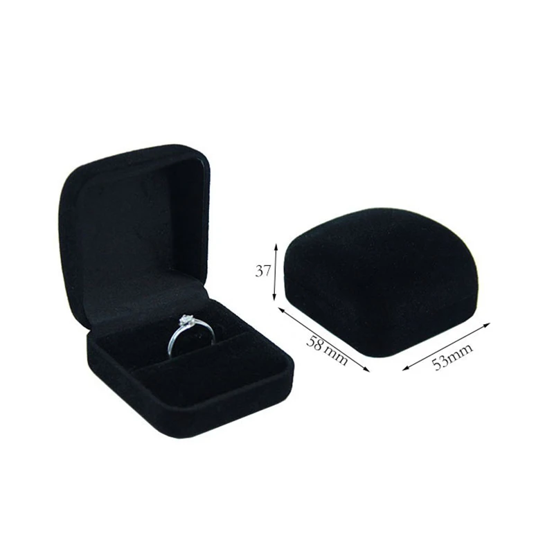 Top Trends: Wholesale Engagement Ring Box Black Velvet Stud Earring Storage Packing Foldable Box Wedding Ring Valentine's Day Gift Organizer Shoppable Styles - Image 4