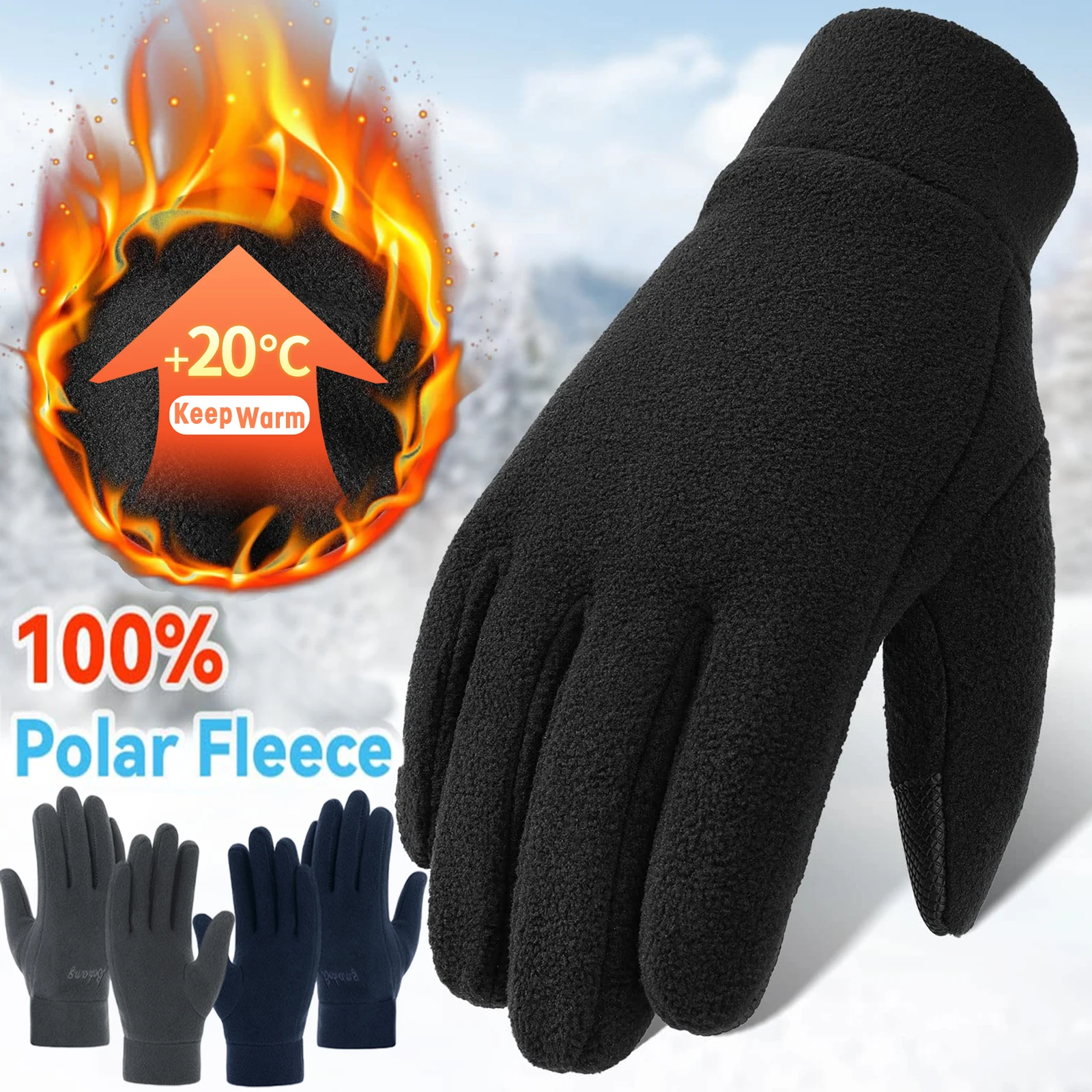 Top Trends: Fleece Thick Gloves Men Women Outdoors Thickening Snow Riding Ski Glove Winter Warm Cold-proof Protective Touchscreen Mittens Shoppable Styles