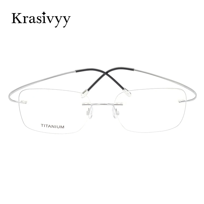 Top Trends: Krasivyy Pure Titanium Rimless Glasses Frame Men Prescription Eyeglasses Germany Women Myopia Optical Frame Screwless Eyewear Shoppable Styles - Image 2