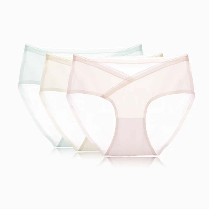 Top Trends: Summer Women Solid Color Thin Ice Silk Belly Underwear Maternity Panties Soft V Low Waist Pregnancy Briefs Seamless Pregnant Shoppable Styles