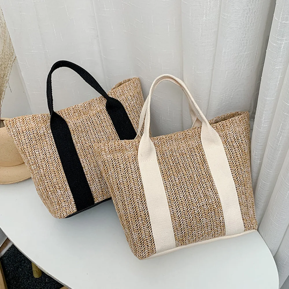 Top Trends: Women Casual Rattan Handbags Fashion Summer Beach Straw Bag Wicker Woven Shoulder Bags Large Capacity Tote Travel Bag Shoppable Styles