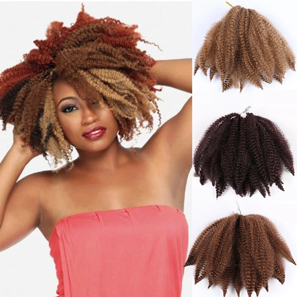 Top Trends: Short Marley Braids Crochet Hair 8 Inch Afro Kinky Twist Crochet Hair Braids Synthetic Kinky Marley Twist Hair Extensions Shoppable Styles