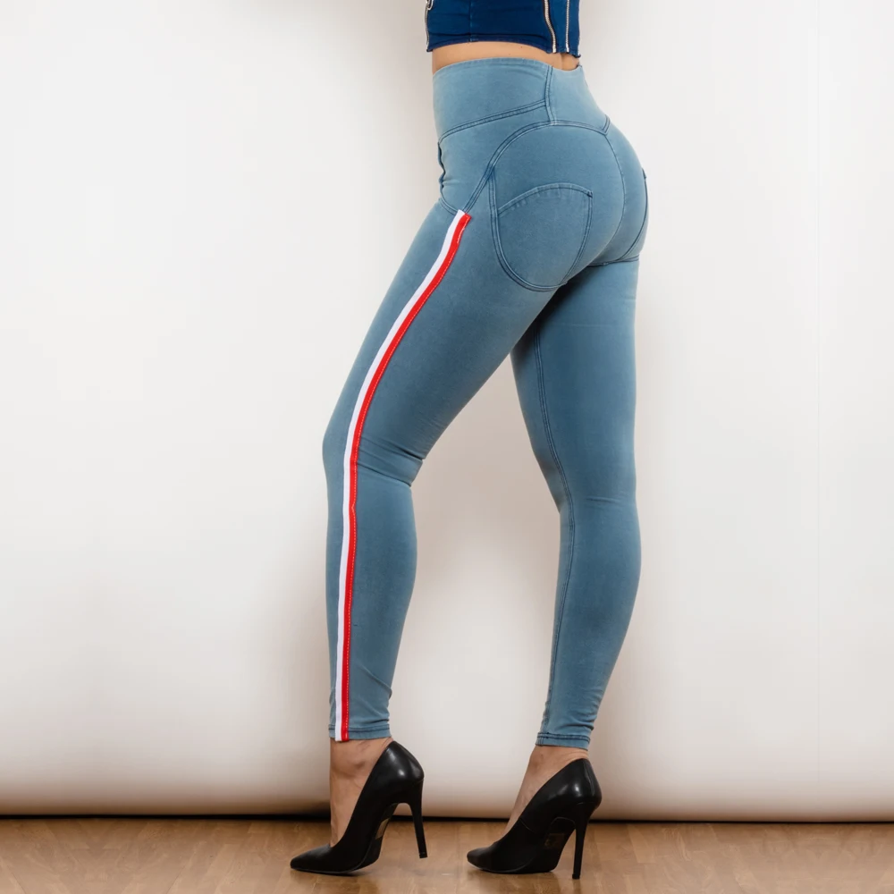 Top Trends: Shascullfites Melody Fashion Side Stripe Skinny Slim Fit Jeans Butt Lifting Female Casual Elasticity Pencil Denim Pants Shoppable Styles