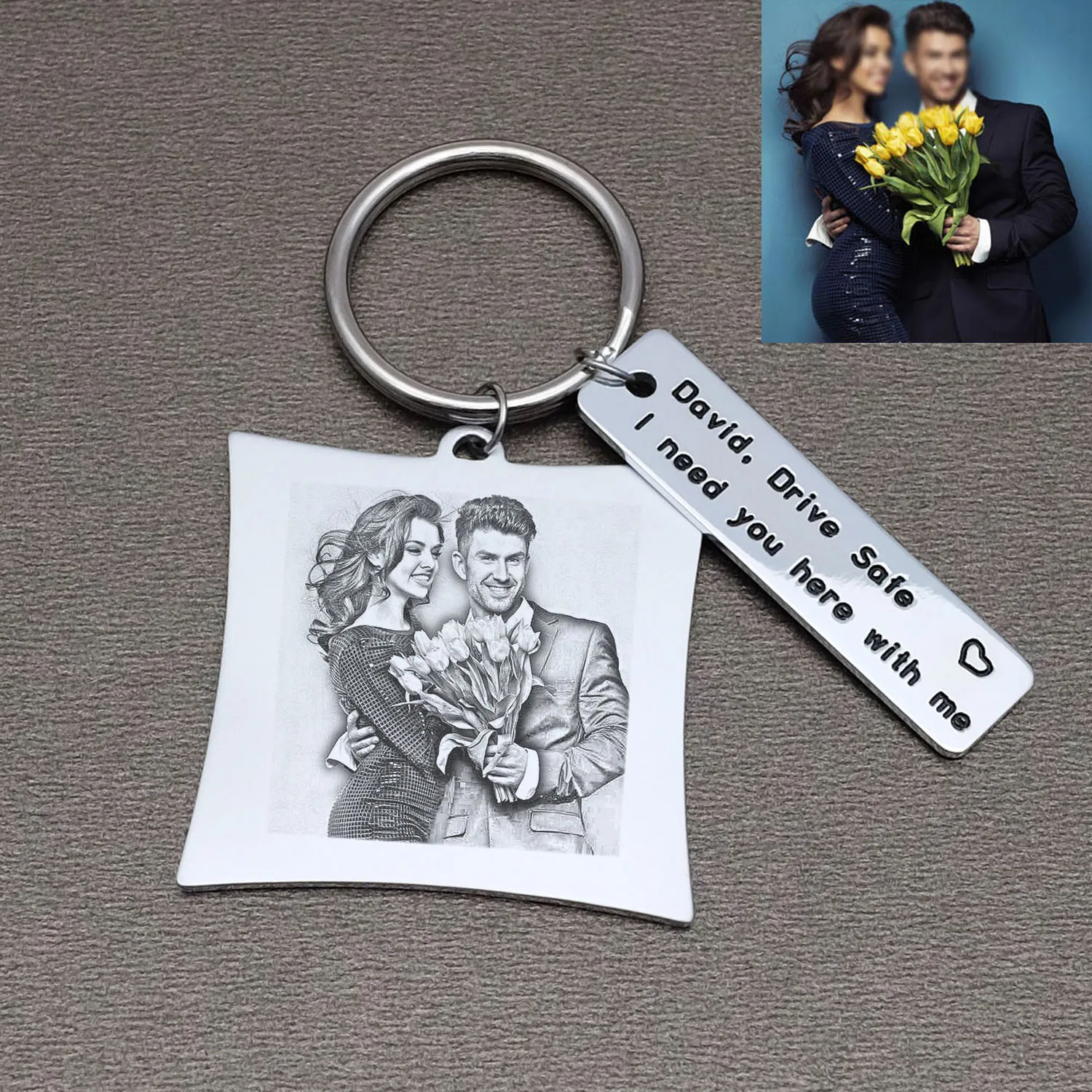 Top Trends: Personalized Picture Keychain, Custom Photo Keychain, Engraved Key Chain, Photo Keyring, Gift For Him, New Year Gifts Shoppable Styles