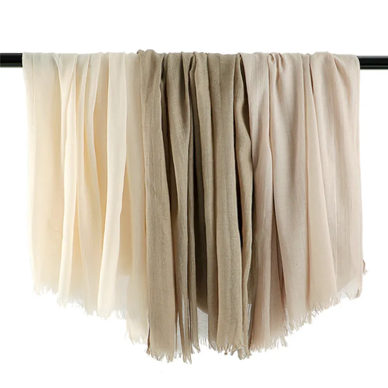 Top Trends: 37 Color Plain Big Size Fringe Cotton Viscose Scarf Lady Warme Soft Shawls And Wraps Pashmina Stole Female Kerchief Muslim Hijab Shoppable Styles