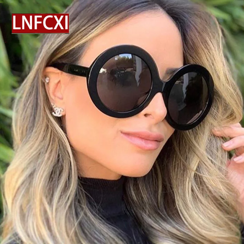 Top Trends: LNFCXI Fashion Round Oversized Oval Sunglasses Women / Men Vintage Glasses For Women Luxury Black Green Oculos De Sol Gafas Shoppable Styles - Image 2