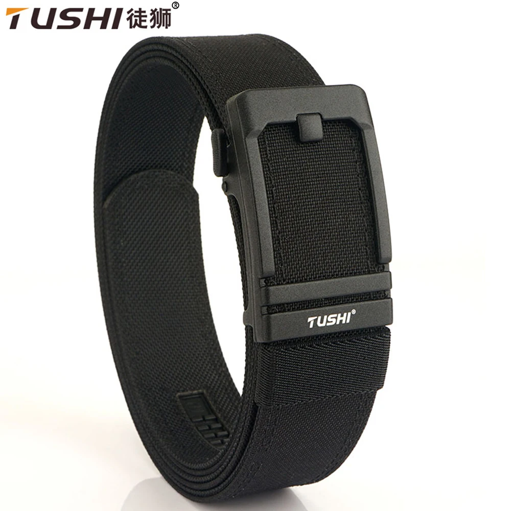 Top Trends: TUSHI Military New Belt For Men Sturdy Nylon Metal Automatic Buckle Police Duty Belt Tactical Outdoor Girdle IPSC Accessories Shoppable Styles