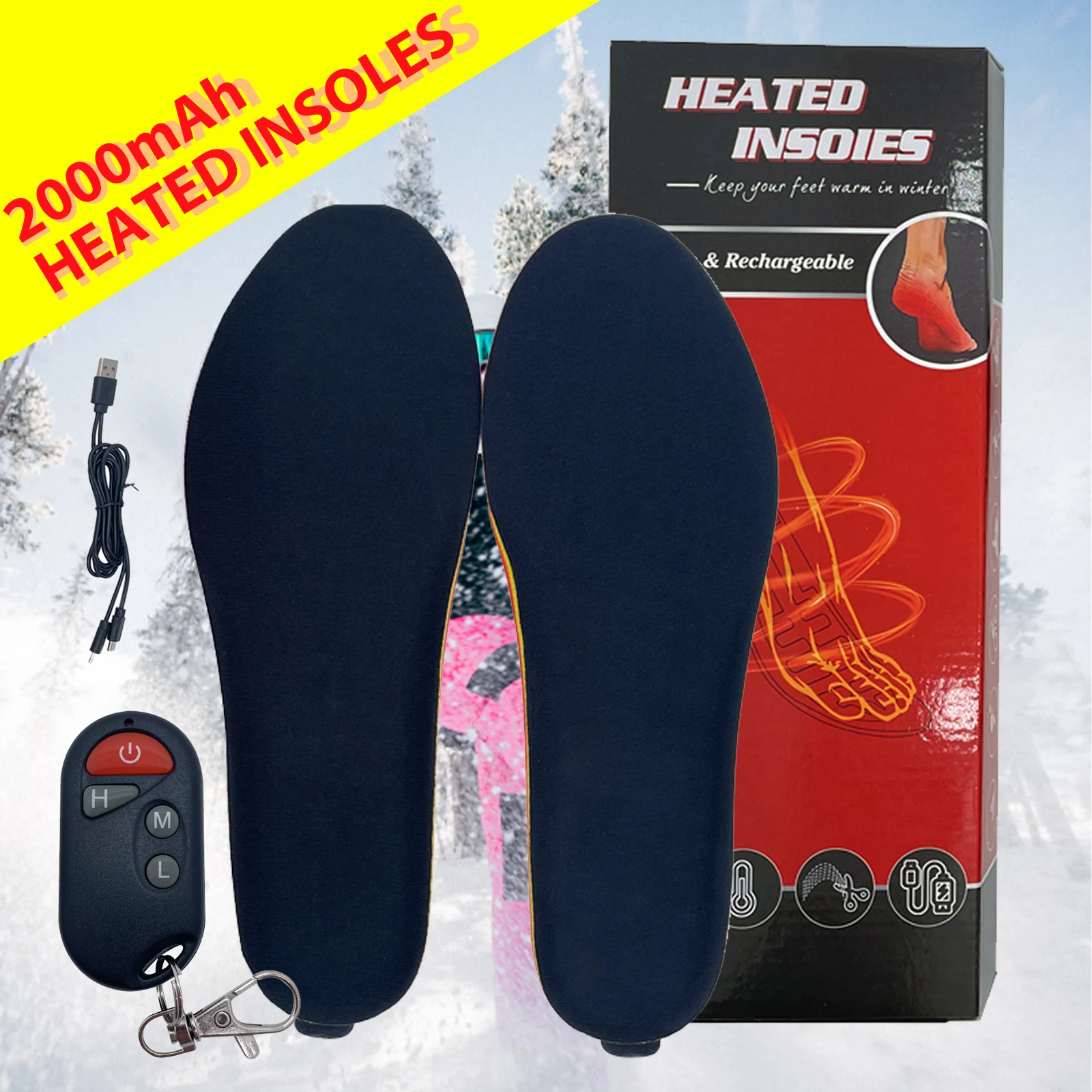 Top Trends: New Wireless Control Electric Heating Thermal Insoles Winter Warm Velvet 2000mAh Increase Heated Insoles For Men Women Shoe Pads Shoppable Styles