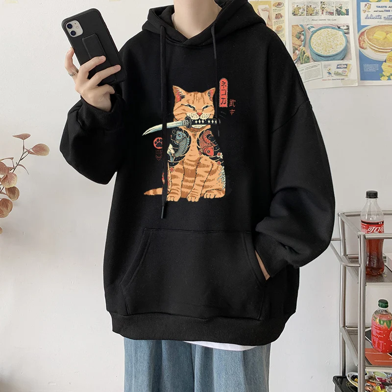 Top Trends: Cute Cat Fashion Hoodies Cool Print Hip Hop Sweatshirt Men New 2022 Autumn Fleece Streetwear Loose Harajuku Man Hooded Sudaderas Shoppable Styles - Image 2