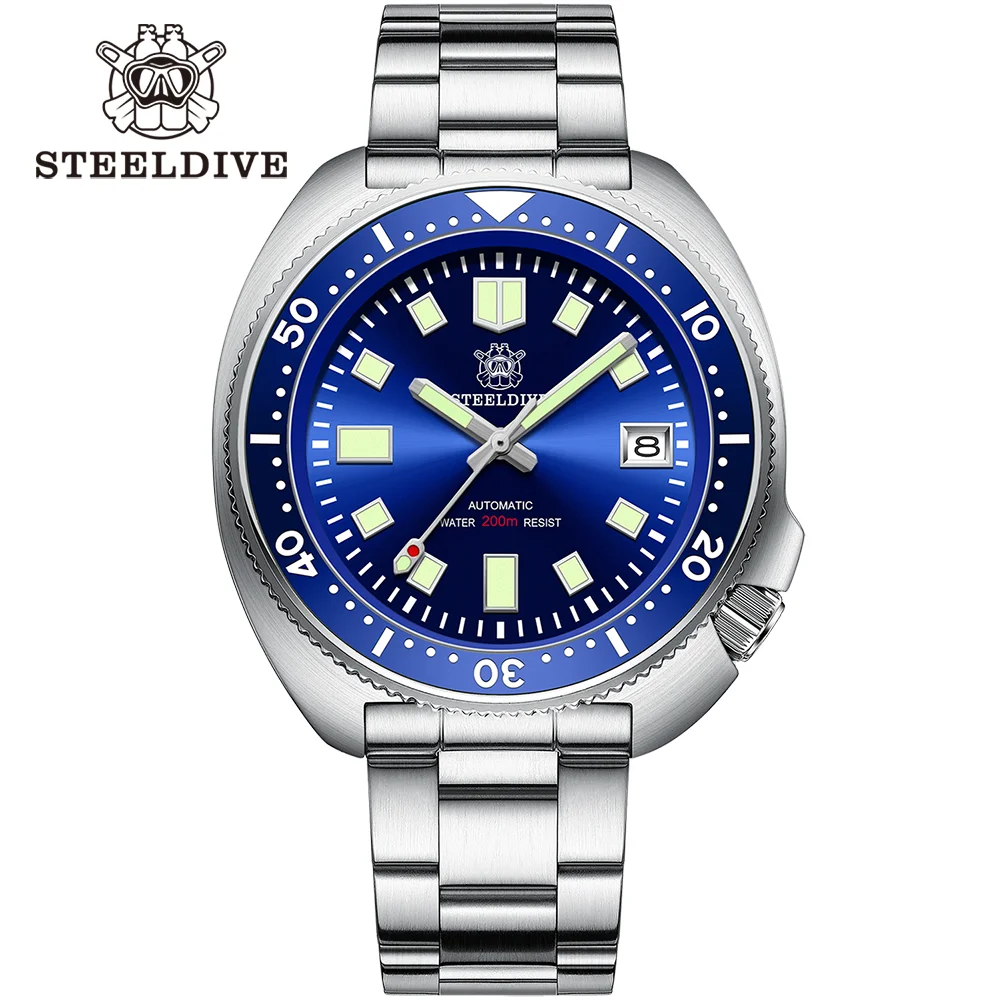 Top Trends: SD1970 Steeldive Brand Strap 44MM Stainless Steel Case Sapphire Glass Men NH35 Dive Watch With Ceramic Bezel Shoppable Styles