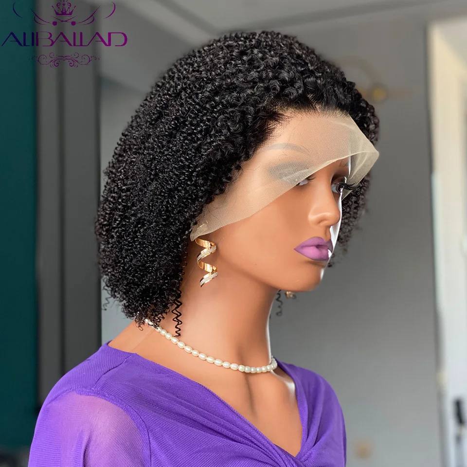 Top Trends: Short Kinky Curly Bob Wig Lace Front Human Hair Wigs Brazilian Afro Curly 13x4 Human Hair Lace Frontal Wigs 180% Density Remy Shoppable Styles