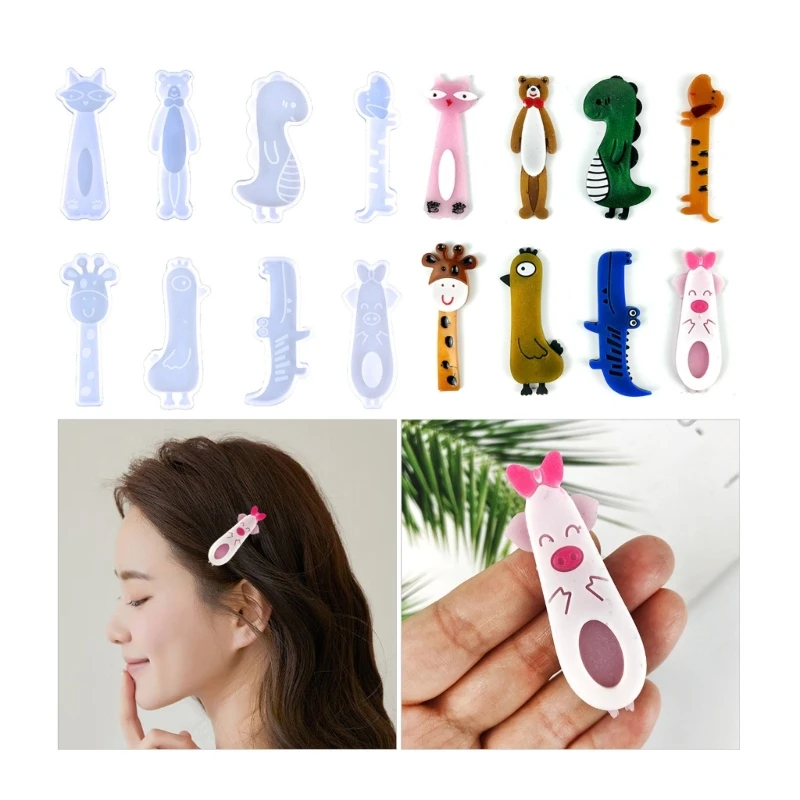 Top Trends: DIY Animal Hair Clips Casting Moulds Hair Pin Jewelry Mold Silicone Resin Epoxy Barrette Mould Agate Crystal Epoxy Mould Shoppable Styles - Image 2