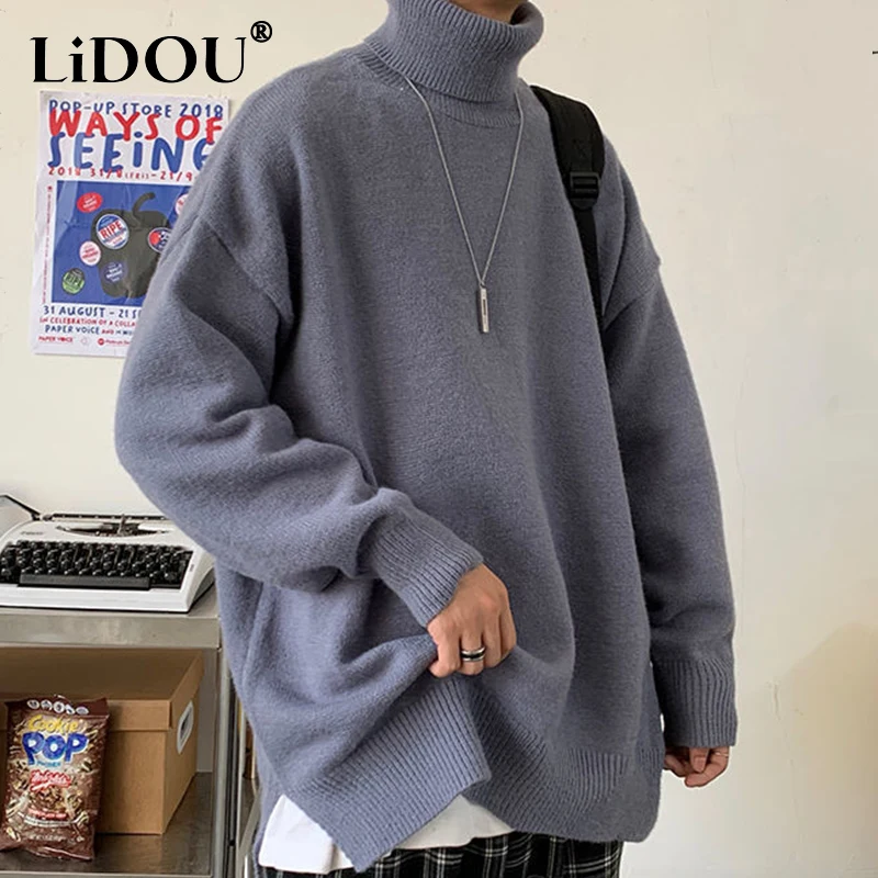 Top Trends: Autumn Winter New Solid Color Fashion Trend Casual Sweater Man Loose Casual Keep Warm All Match Pullover Male Streetwear Clothes Shoppable Styles