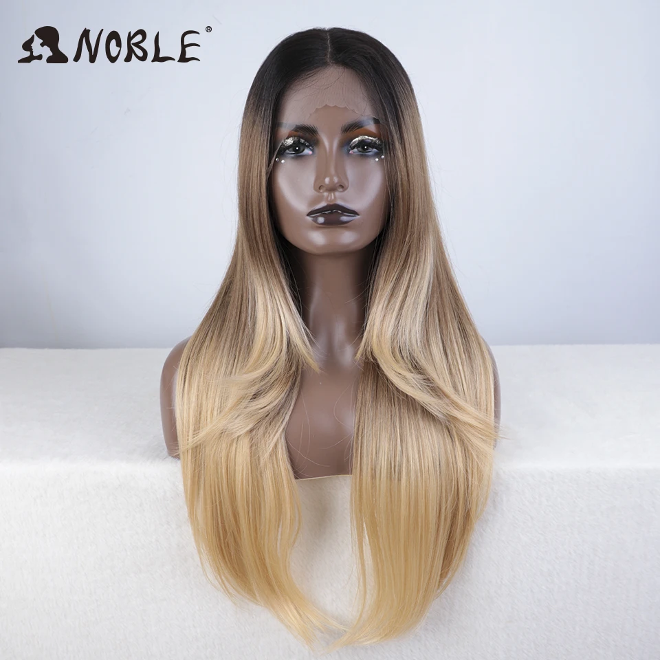 Top Trends: Noble Hair Synthetic Lace Front Wig Long Straight 28 Inch Lace Wig Ombre Blonde Wig Heat Resistant Wigs For Women Lace Front Wig Shoppable Styles