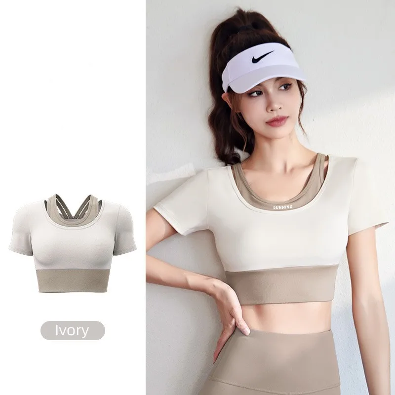 Top Trends: High Elastic Waist Color-Blocking Fake Yoga Skirt Hip Lifting Quick Drying Breathable Sports Top Shoppable Styles