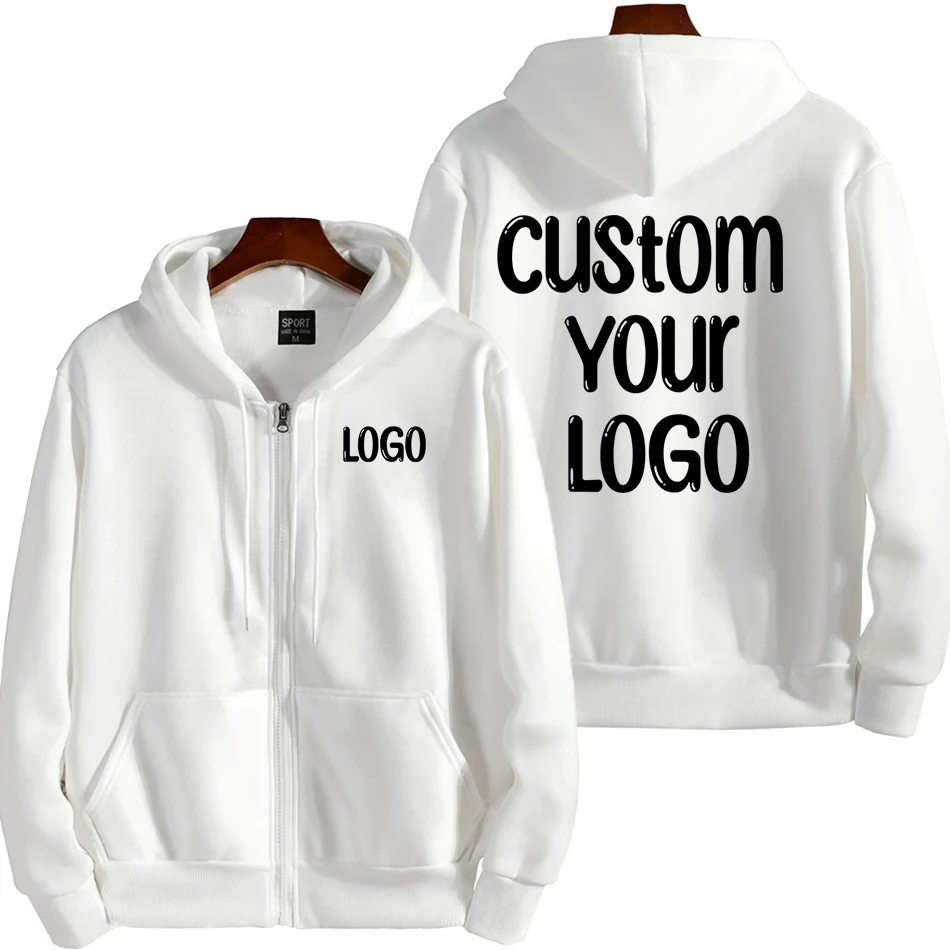 Top Trends: Custom Your Logo Zipper Hoodies Women / Men Fashion Long Sleeve Hooded Sweatshirt Hot Sale Casual Autumn Winter Sportwear Clothes Shoppable Styles