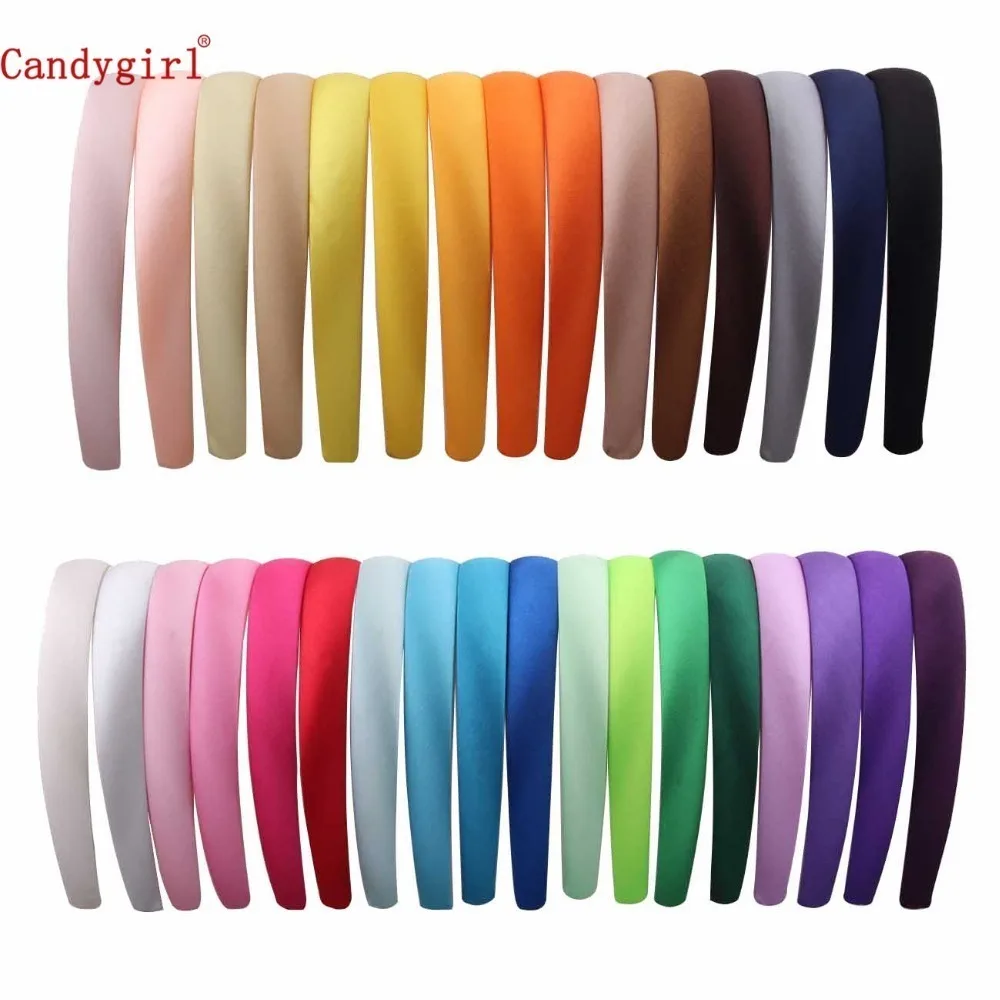 Top Trends: 1.5 / 2cm Multicolor Headpieces Ribbon Headwear DIY Satin Covered Resin Hairbands For Girl Women Hair Band Accessories Dropship Shoppable Styles