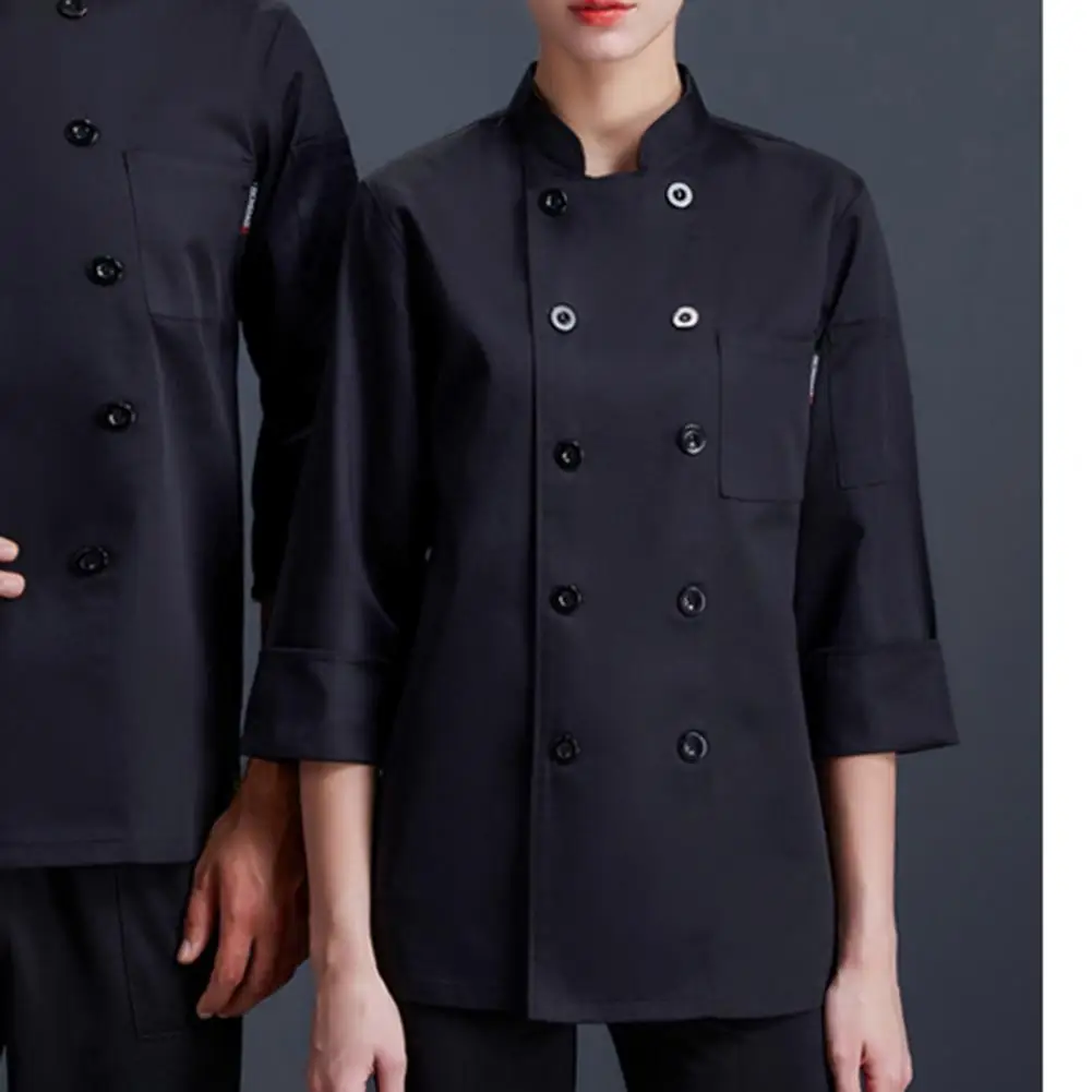 Top Trends: Stylish Restaurant Uniform Quick Drying Chef Jacket Double Breasted Men Women Chef Shirt Pastry Clothes Anti-dirty Shoppable Styles - Image 6