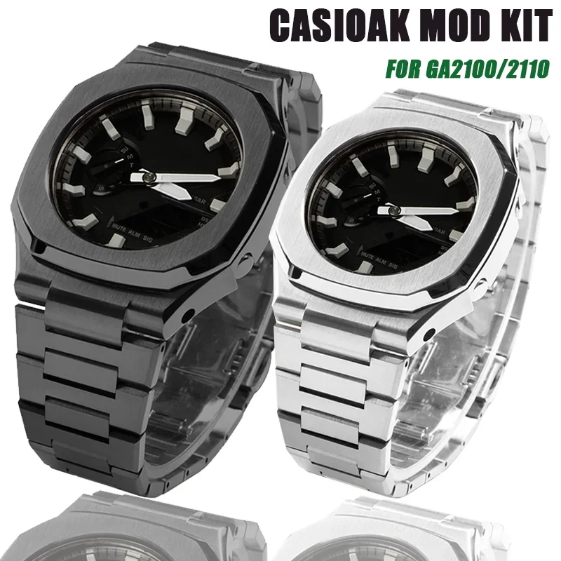 Top Trends: Nautilus Style For Casioak GA2100 Luxury Refit Mod Kit Set For G Shock GA-2110 Modification Kit Stainless Steel Case Metal Strap Shoppable Styles