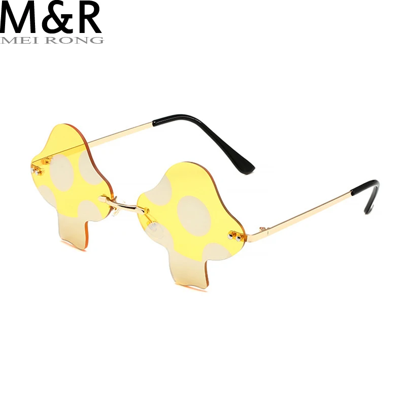 Top Trends: Latest Mushroom Sunglasses Ladies Super Maria 2022 Retro Steam Mushroom Rimless Glasses Fashion Prom Party Eyewear Oculos De Sol Shoppable Styles - Image 6