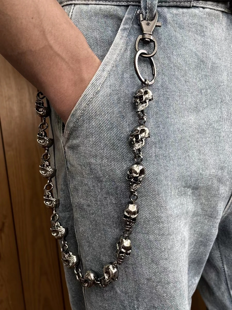 Top Trends: Vintage Punk Skull Pants Chain Heavy Waist Chain Men Cool Jeans Chain Keychain Wallet Chain Gothic Biker Fashion Accessories Shoppable Styles