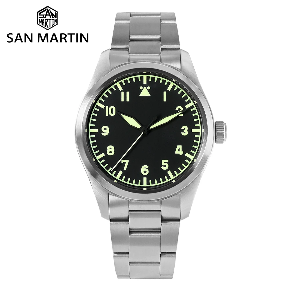 Top Trends: San Martin 39mm Pilot Men Watch Military Fashion Simple Style NH35 YN55A Automatic Mechanical Watches 20 Bar Waterproof Luminous Shoppable Styles