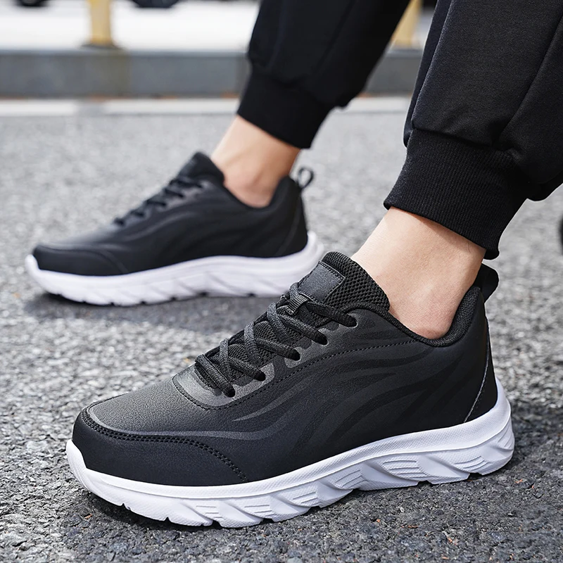 Top Trends: Men Casual Shoes Autumn And Winter New Leather Sports Shoes Anti-skid And Durable Running Tennis Trainers Luxury Designer Shoes Shoppable Styles