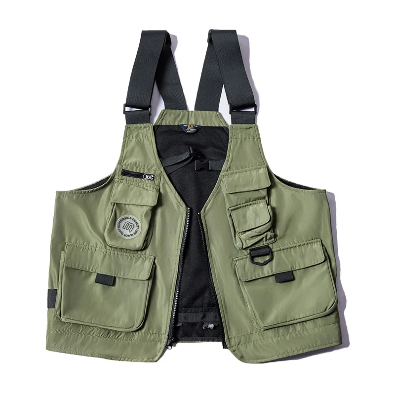 Top Trends: Maden Workwear Retro Multi Pocket Functional Tactical Vest Sleeveless Tank Top Dual Purpose Shoulder Bag Coat 2023 Fashion Shoppable Styles