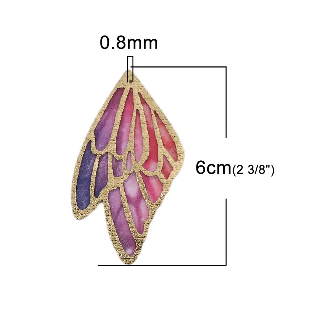 Top Trends: Doreen Box Fashion PU Fabric Pendants Butterfly Wing Multicolor DIY Making Earrings Jewelry Gifts Findings4cm / 5cm / 6cm, 5 PCs Shoppable Styles - Image 4