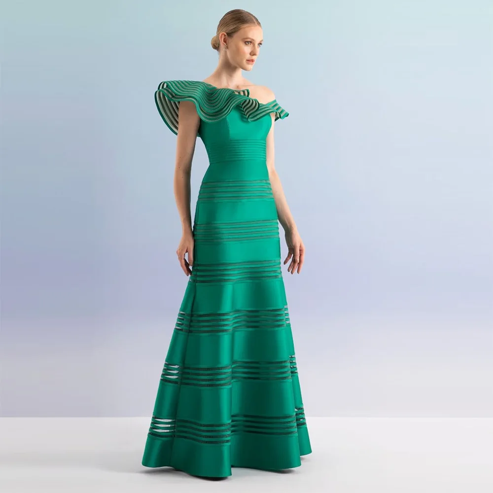 Top Trends: Sevintage Elegant Green Prom Dresses One Shoulder Sleeveless Pleat Ruched Evening Gowns Formal Dress Vestidos de festa 2023 Shoppable Styles