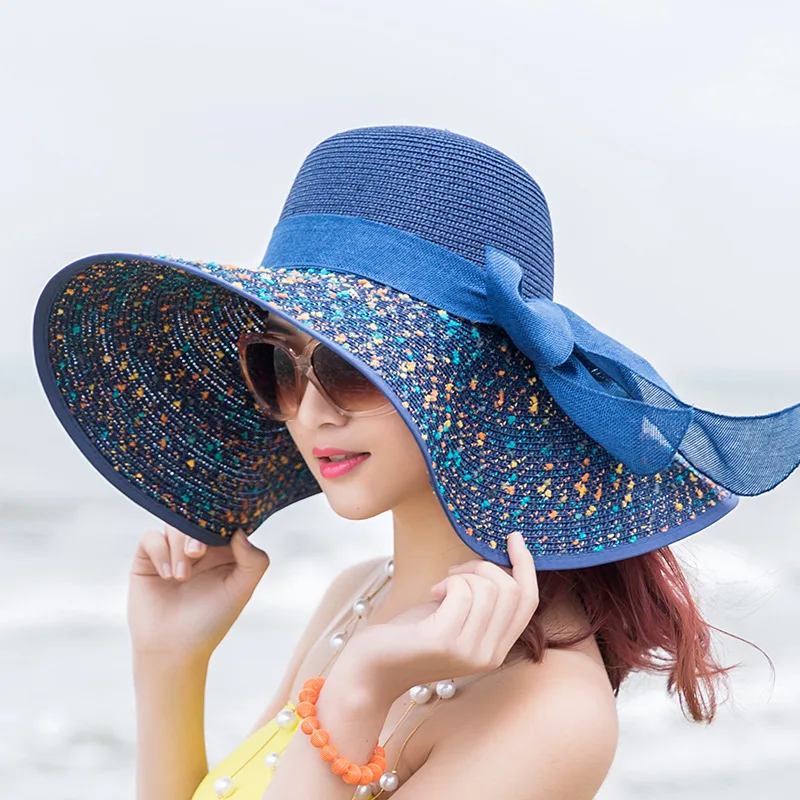 Top Trends: Women Summer Beach Travel Straw Hat Korean Seaside Big Hat Brim Sunblock Sunshade Holiday Foldable Fashion Big Cool Hat Shoppable Styles