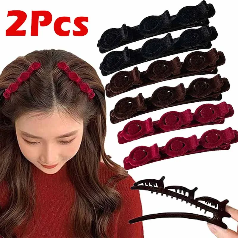 Top Trends: Fashion Flocked Bangs Hair Clip Black Headwear Women Cute Barrettes Hairgrip Alice Braided Hairpins Hair Accessories Shoppable Styles