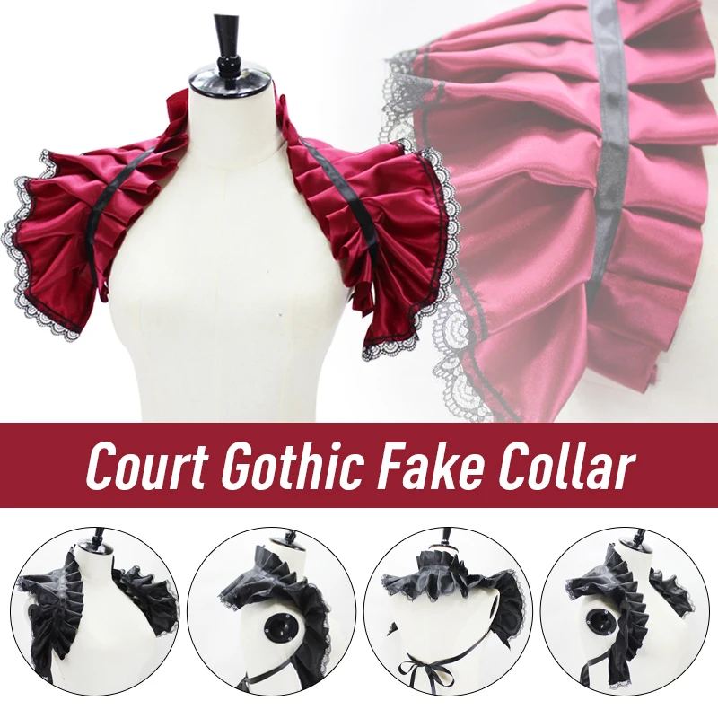 Top Trends: Renaissance Satin Neck Ruff Ruffled Collar Gothic Fake Collar Pleated Sleeve Shawl Stage Costumes Cosplay Victorian Neck Ruff Shoppable Styles