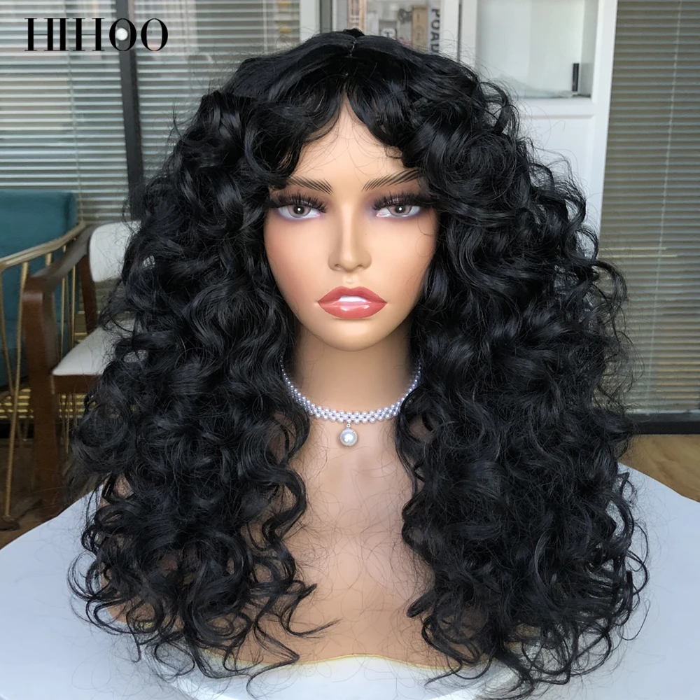 Top Trends: Red Copper Ginger Short Curly With Bangs Synthetic Wigs For Women Natural Wave Wigs Heat Resistant Brown Blonde Cosplay Hair Shoppable Styles