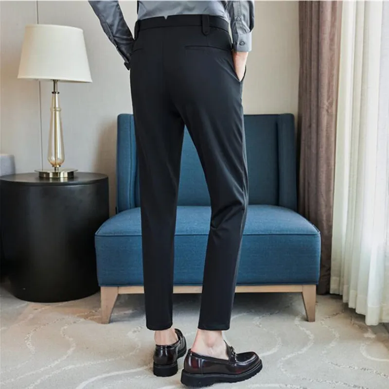 Top Trends: Brand Clothing Men Have High Spring Elasticity Business Trousers / Male Slim Fit Solid Color Dress Suit Pants Casual Pants 38 Shoppable Styles - Image 6