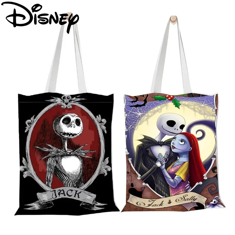 Top Trends: The Nightmare Before Christmas Tote Bags Disney Cartoon Sally Jack Canvas Handbags Large Capacity Shopping Bags Women Gifts Shoppable Styles