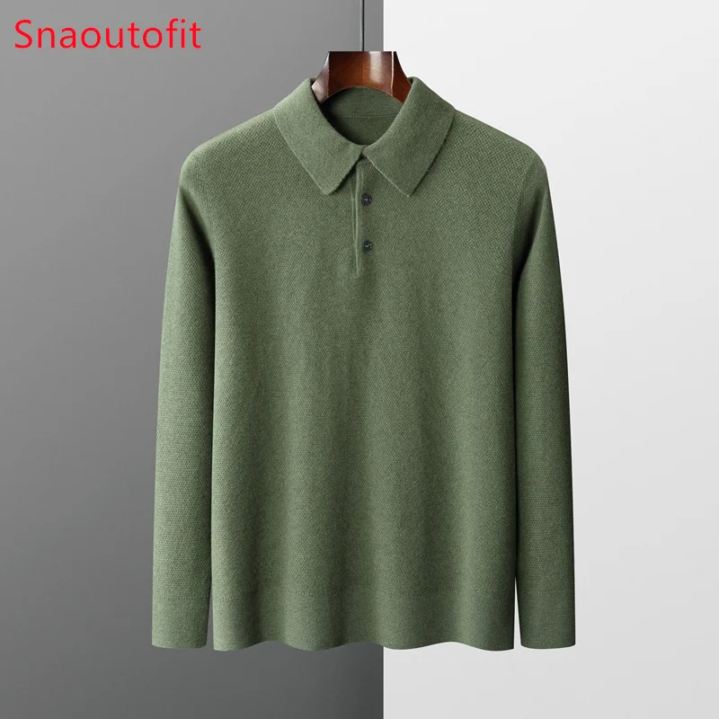 Top Trends: Men's POLO Neck, Cashmere Sweater Men, Loose Large Size Knitted Sweater, Business Casual Pullover Top, Spring And Autumn Hot Item Shoppable Styles