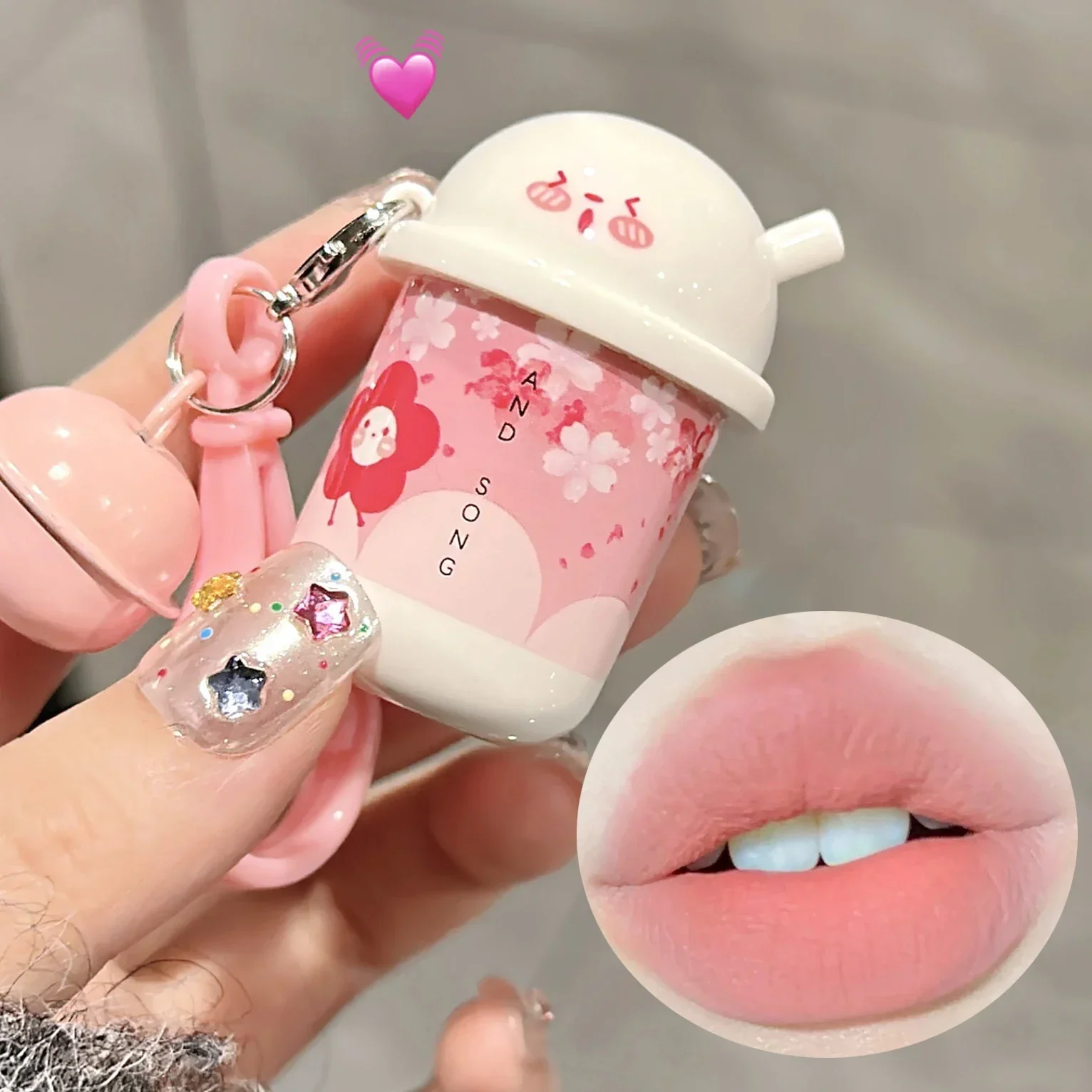 Top Trends: Cute Bell Nude Liquid Lipstick Keychain Waterproof Velvet Matte Lip Gloss Lasting Non-stick Cup Lip Tint Makeup Pigment Cosmetic Shoppable Styles