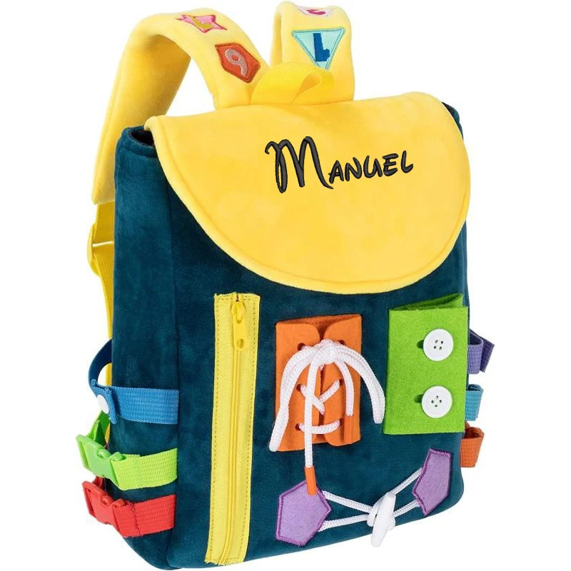 Top Trends: Personalized Embroidered Baby Busy Boards Backpack Sensory Activity Bag Travel Toy Sensory Activity Skills Toddler Backpack Shoppable Styles