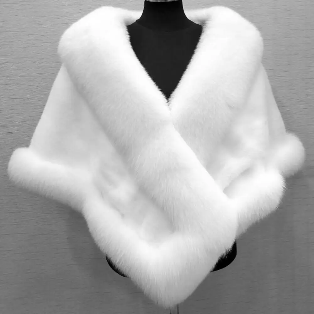 Top Trends: Luxury Fur Women Poncho Fluffy Shawl Fur Evening Dress Shawl Wedding Banquet Shawl Dress Shawl Plush Cape Coat Women Jackets Shoppable Styles