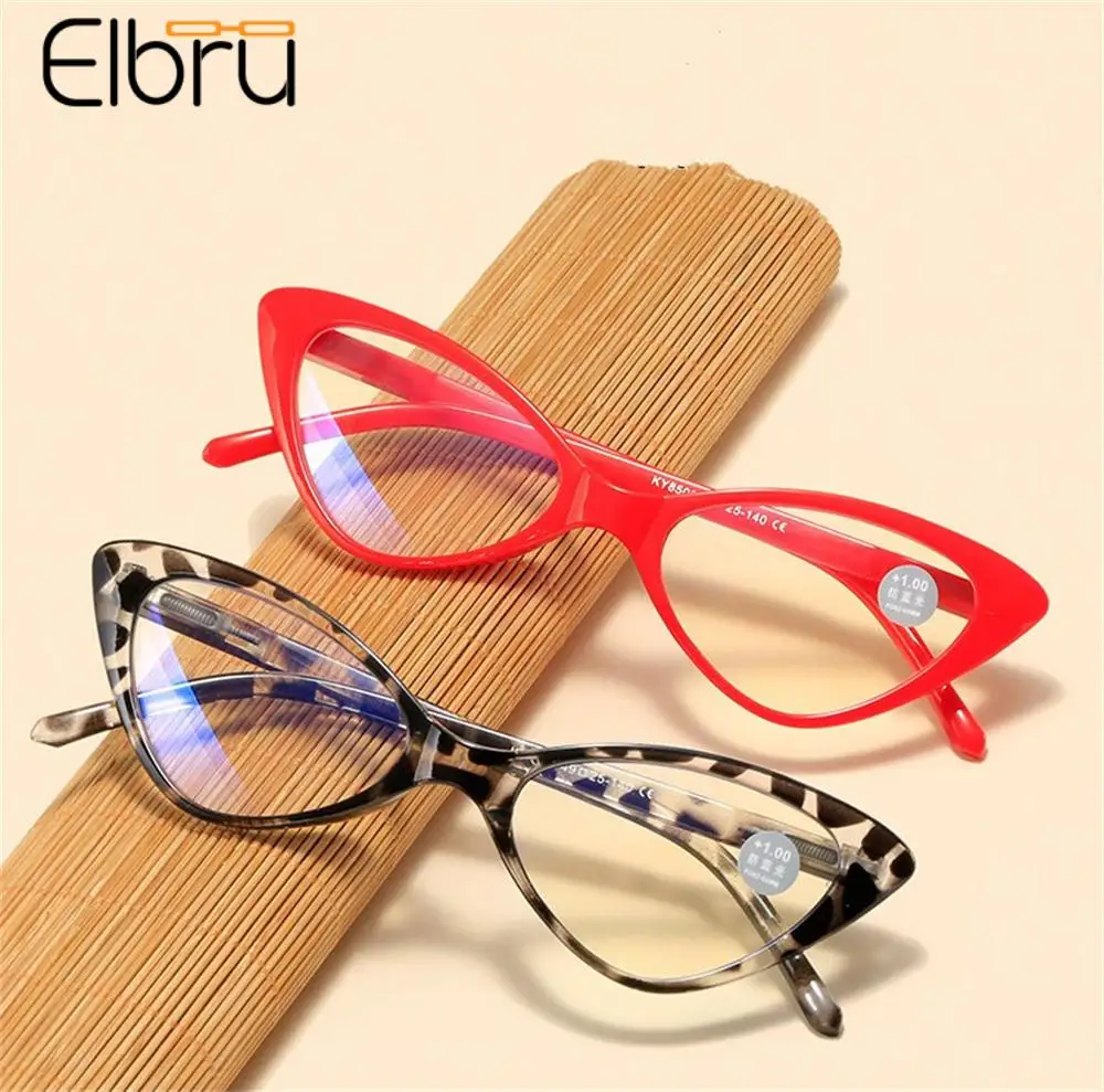 Top Trends: Elbru + 1+ 1.5+ 2+ 2.5...+ 4 Cat Eye Reading Glasses Women Ladies Anti Blue Light Reading Eyeglasses Unisex Vision Protection Eyewear Shoppable Styles