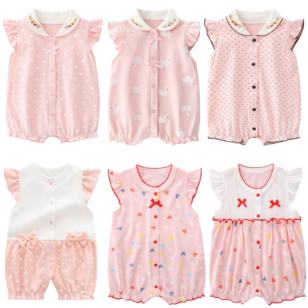 Top Trends: Newborn Baby Girl Romper Infant Short Sleeve Cotton One Pieces Clothes Jumpsuit Bodysuit 0-18M Shoppable Styles