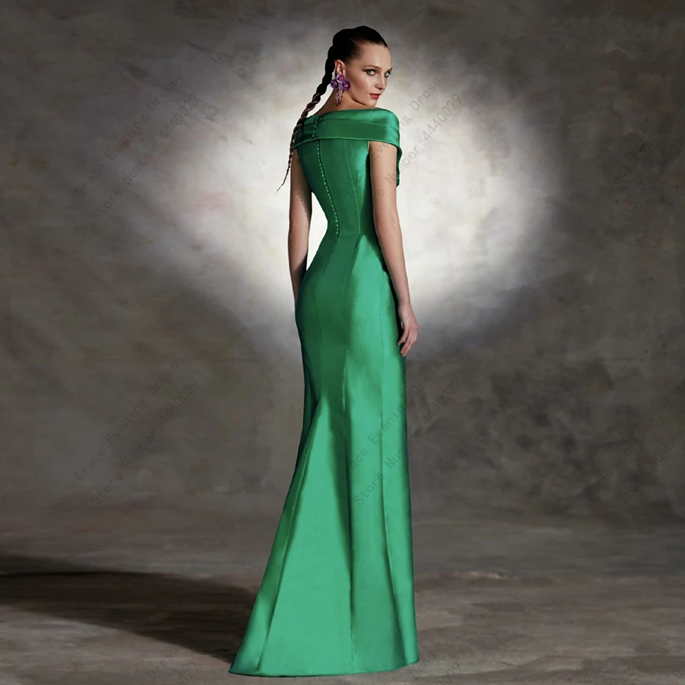 Top Trends: Green Off Shoulder Mother Of Bride Dresses For Women 2023 Ruffles Ankle Length Summer Sleeveless Wedding Party Gown Robe De Shoppable Styles - Image 4