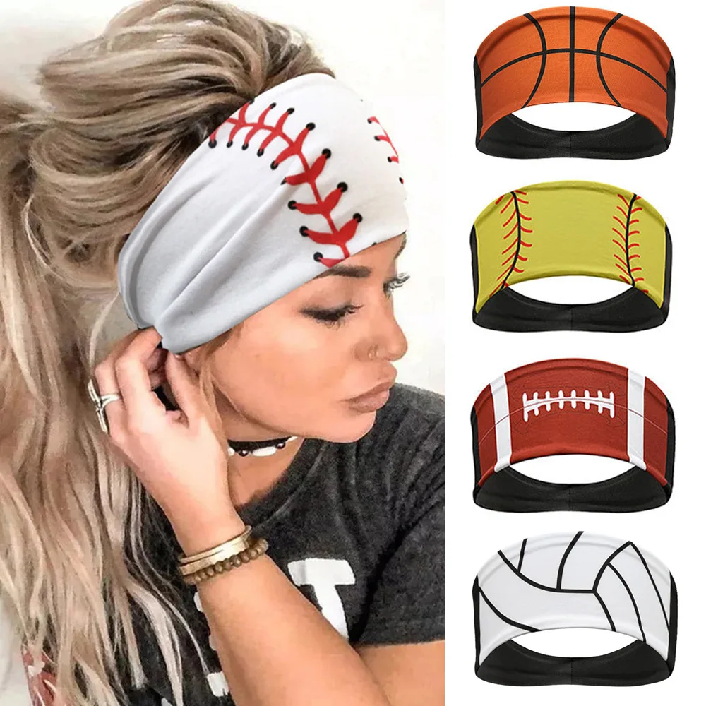 Top Trends: Softball Sports Sweat Ball Headbands Girls Yoga Fitness Women Hair Accessories Bandannas Wide Running Baseball Hairband Shoppable Styles