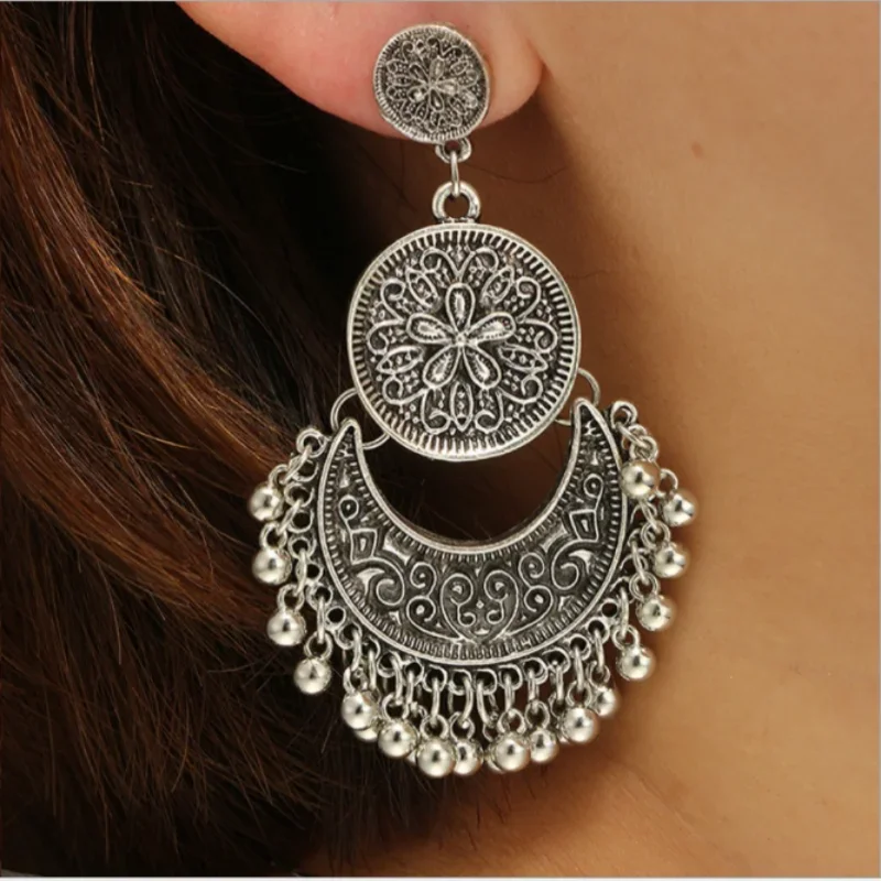 Top Trends: Delysia King Bohemia Women Geometric Alloy Tassels Earring Ethnic Crescent Carving Beads Dangler Shoppable Styles